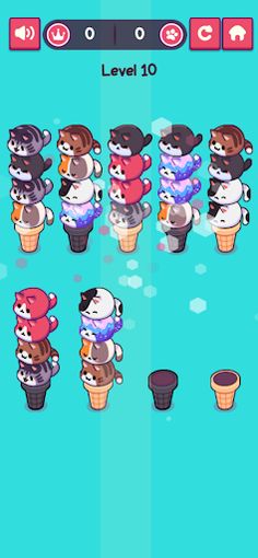 Ice Cream Cat - Color Stack - Screenshot 2