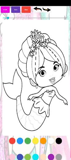Mermaids Paint Cards Coloring - Screenshot 2