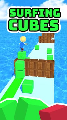 Surfing Cubes: Cute Blocks Jum - Screenshot 1