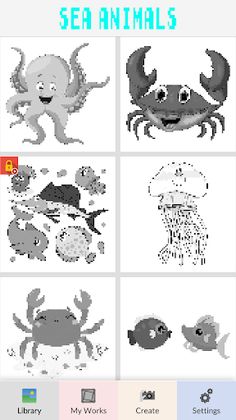 Sea Animals Pixel Art - Screenshot 1
