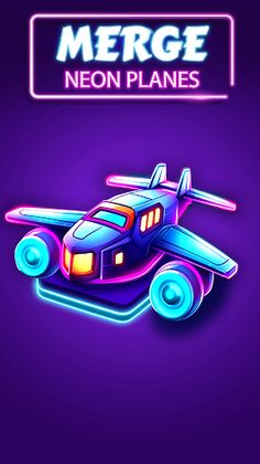 Merge Planes Neon Game Idle - Screenshot 1