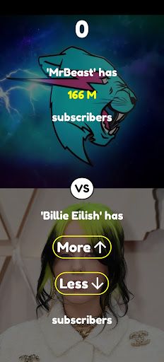 Higher Lower Game: Youtubers - Screenshot 2