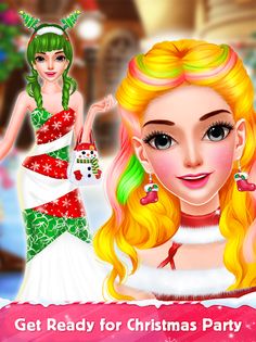 Christmas Girls Makeup & Dress - Screenshot 1