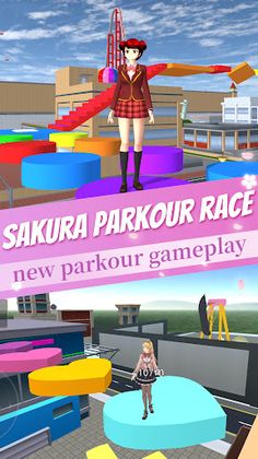 Anime School Girl Parkour Race - Screenshot 1