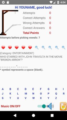 TriviaHangman - Screenshot 1