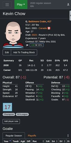 ZenGM Hockey - Screenshot 1