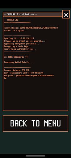 Bitcoin BTC Hacker Simulator - Screenshot 2