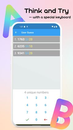 1A2B (a game like Mastermind) - Screenshot 2