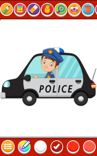 Coloring police car - Screenshot 3