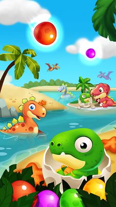 Dino bubble pop Island - Screenshot 1