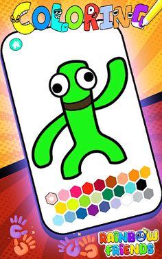 Rainbow Friends Green Coloring - Screenshot 4