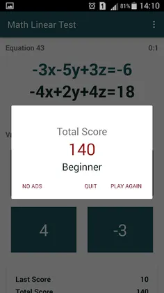 Math Linear Test - Screenshot 4