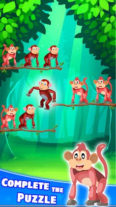 Monkey Sort Puzzle - Pet game - Screenshot 1