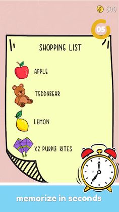 Shopping List: Memory Game - Screenshot 2