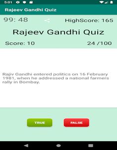 Rajiv Gandhi Quiz - Screenshot 2