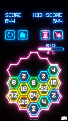 Neon Puzzle 2048: Merge Games - Screenshot 2
