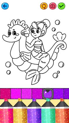 Mermaid Games: Coloring Pages - Screenshot 3