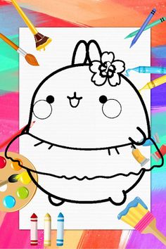 Cute Molang Coloring Book - Screenshot 2