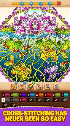 Cross Stitch Coloring Mandala - Screenshot 2