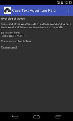 Cave Text Adventure Paid - Screenshot 1