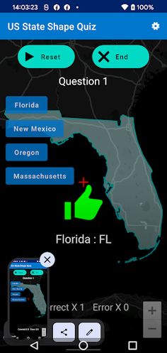 USA State Shape Quiz - Screenshot 1