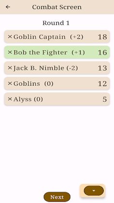 Initiative Tracker - Screenshot 2