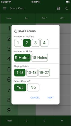 EasyScore Golf Scorecard - Screenshot 2