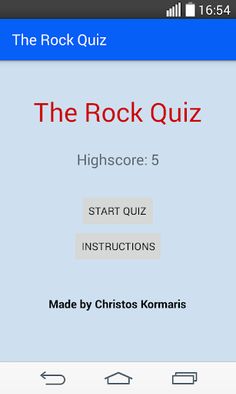 The Rock Quiz - Screenshot 1