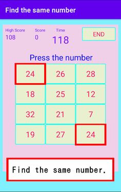 Find the same number - Screenshot 2