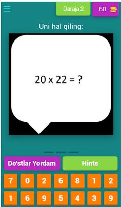 O'zbekcha matematika testi - Screenshot 3