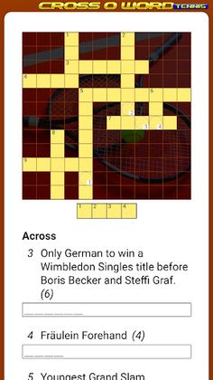CrossOword - Tennis Crossword - Screenshot 1