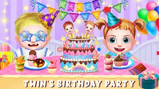Twins Baby Birthday Cake Party - Screenshot 1