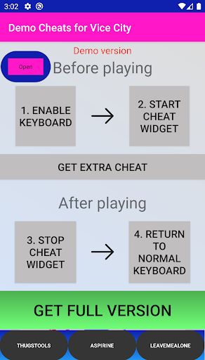 Cheats Keyboard Demo for Vice - Screenshot 2