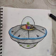 Crayon Flappy UFO - Screenshot 1