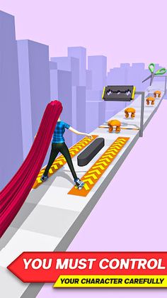 Sky Skate Long Hair Race 3D - Screenshot 3