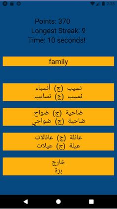 Egyptian Arabic & MSA Vocab Qu - Screenshot 2