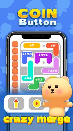 Coin Button:merge wood 2048 - Screenshot 1