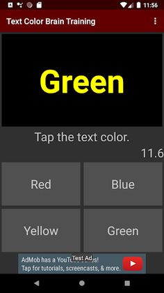 Text Color Brain training - Screenshot 1