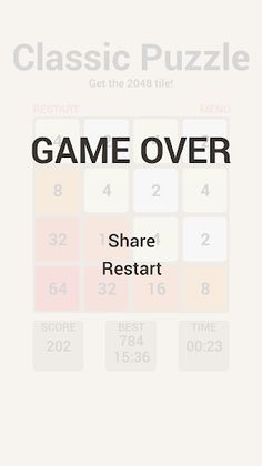 CLASSIC 2048 PUZZLE - Screenshot 4