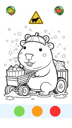 Capybara Construction Coloring - Screenshot 1