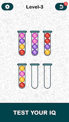 Ball sort puzzle - number sort - Screenshot 2