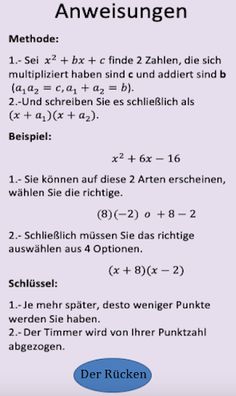 Einfaches Faktorisierungsspiel - Screenshot 3