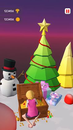 Santa Girl - 3D Runner Games - Screenshot 1