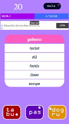 Tabua Kelime Oyunu - Screenshot 1