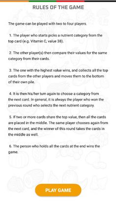 Nutrition Card Game Zambia - Screenshot 2