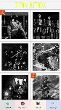 Titan Attack Pixel Art - Screenshot 1