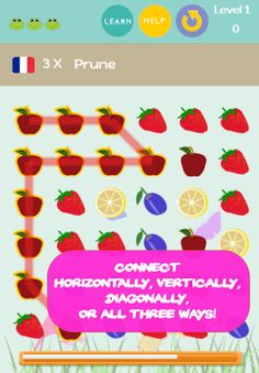 Brainy Fruits Match 3 – Langua - Screenshot 1
