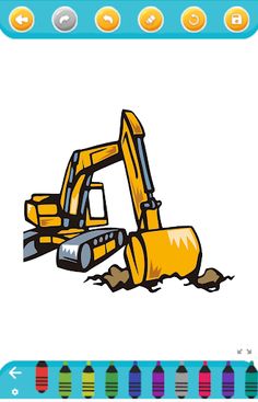 excavator games - coloring - Screenshot 2