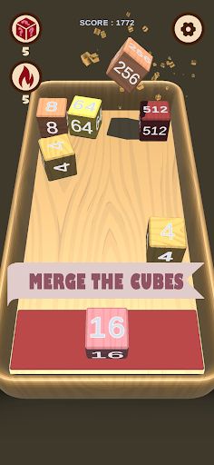 Wooden Cube : 2048 Merge 3D - Screenshot 3