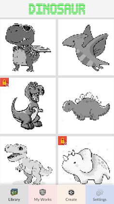 Dinosaur Pixel Coloring - Screenshot 4